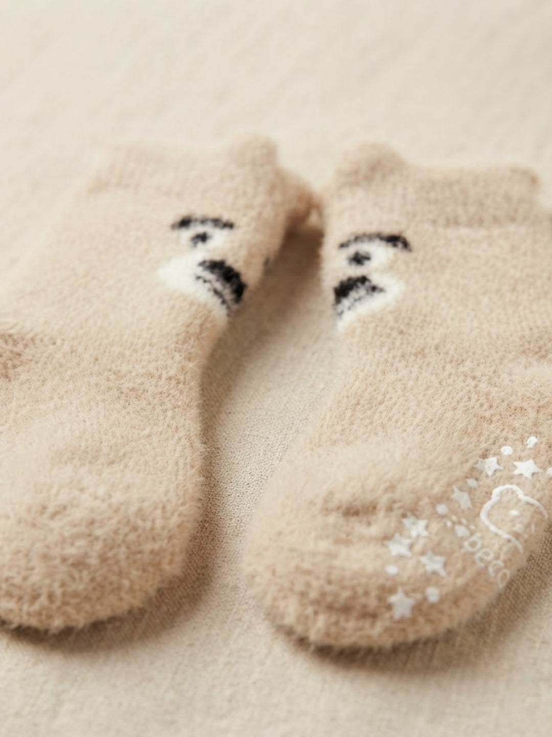 Cdeck Kids Winter Woolen Socks | Soft Fuzzy Rabbit Hair Wool Socks with Anti-Skid Sole | 0–4 Years | Pack of 3 | Grey, Cream & Brown