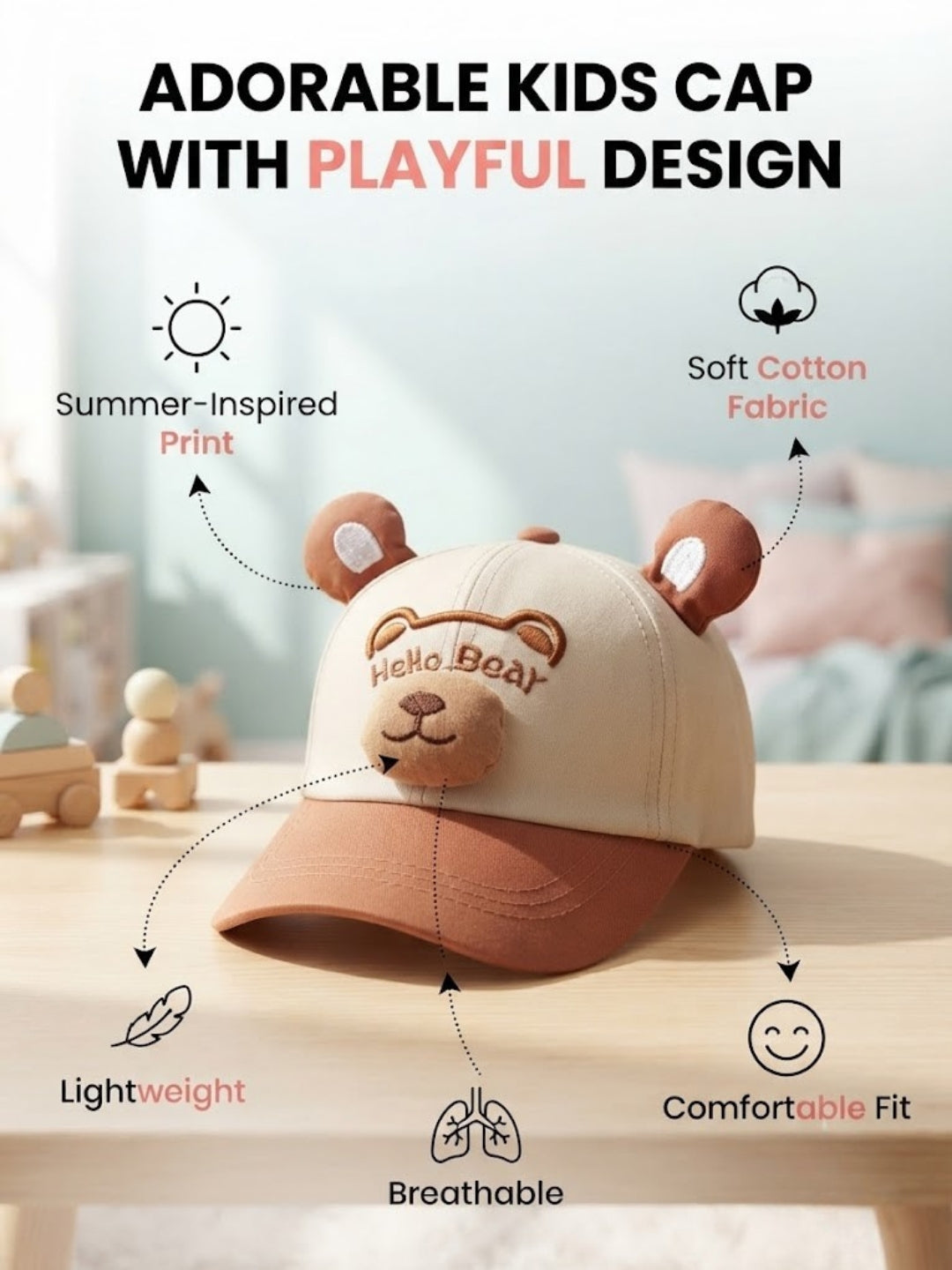 Cdeck Kids Cotton Cap for Boys & Girls