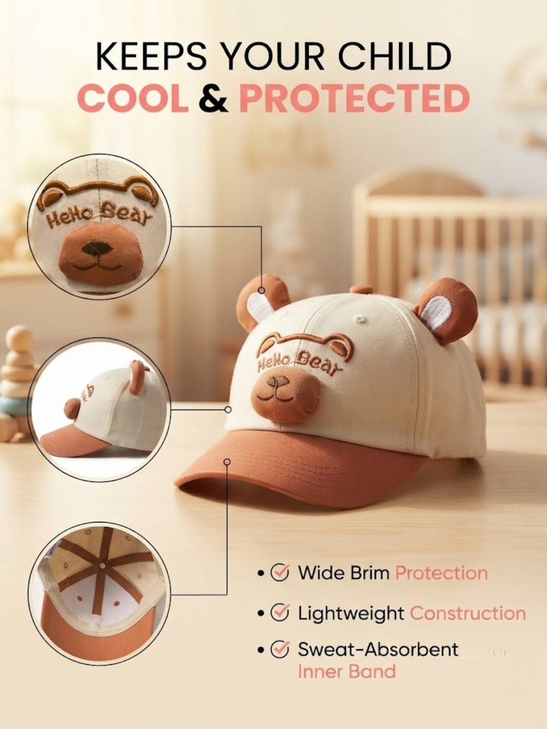 Cdeck Kids Cotton Cap for Boys & Girls