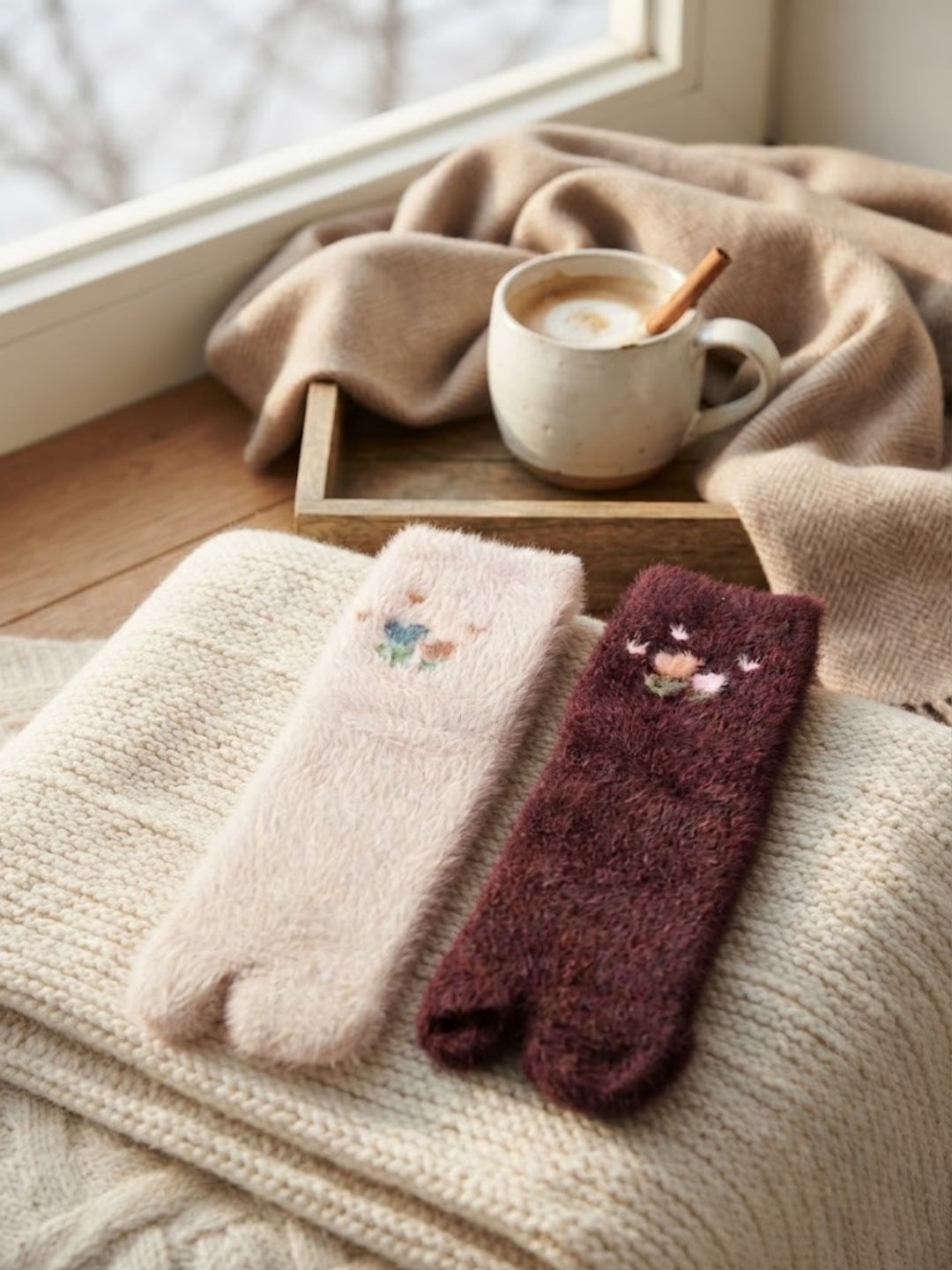 Cdeck Women’s Soft Wool Socks Combo | Cozy Floral Winter Socks