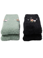 Cdeck Women’s Soft Wool Socks Combo | Cozy Green & Black Floral Socks