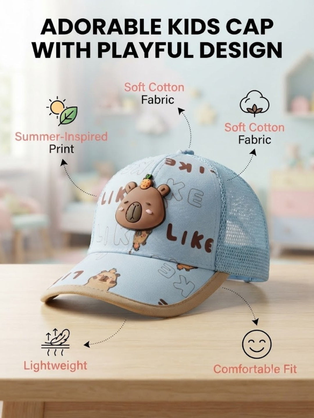 Cdeck Kids Cotton Cap for Boys & Girls