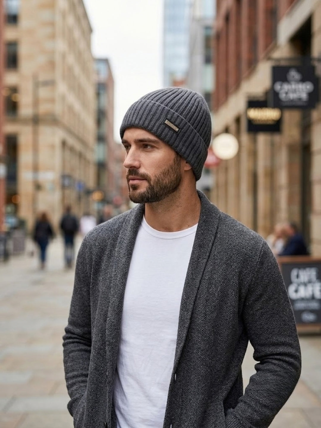Cdeck Men’s Woolen Winter Cap | Soft, Warm & Comfortable Cap for Everyday Wear | Free Size | Grey