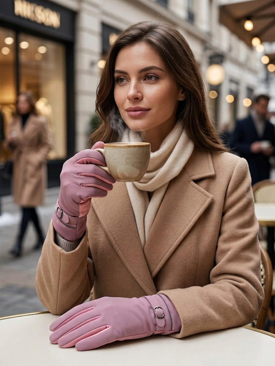 Cdeck Women’s Woolen Gloves | Warm Winter Gloves | Touchscreen Friendly | Free Size | Pink