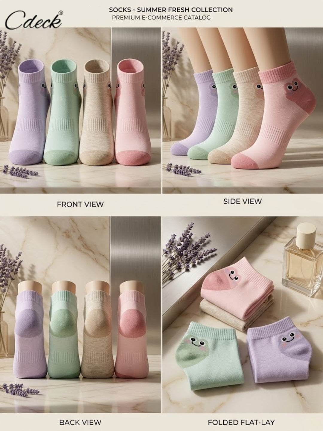 Cdeck Women Cotton Ankle Socks | Soft, Comfortable & Breathable Everyday Socks
