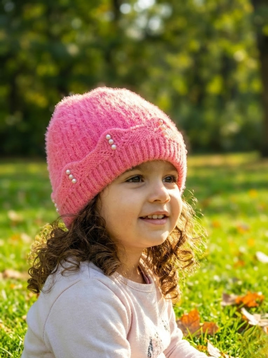 Cdeck Baby Girls Woolen Winter Cap | Comfortable & Warm Winter Wear | 1–2 Years