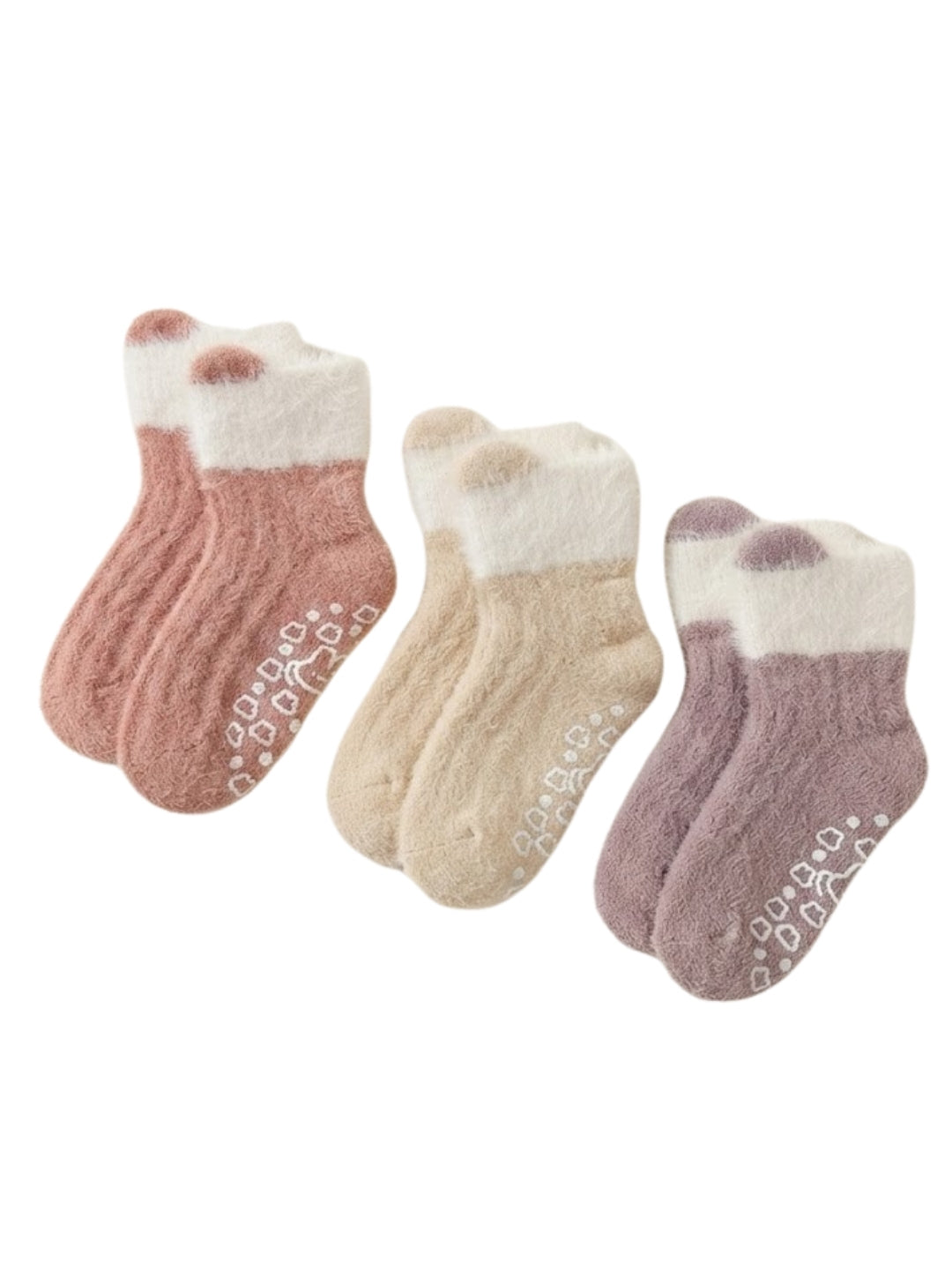 Cdeck Kids Winter Woolen Socks | Rabbit Hair Wool Soft Warm Stretchable Socks for Boys & Girls | 0–4 Years | Pack of 3 | Multicolor