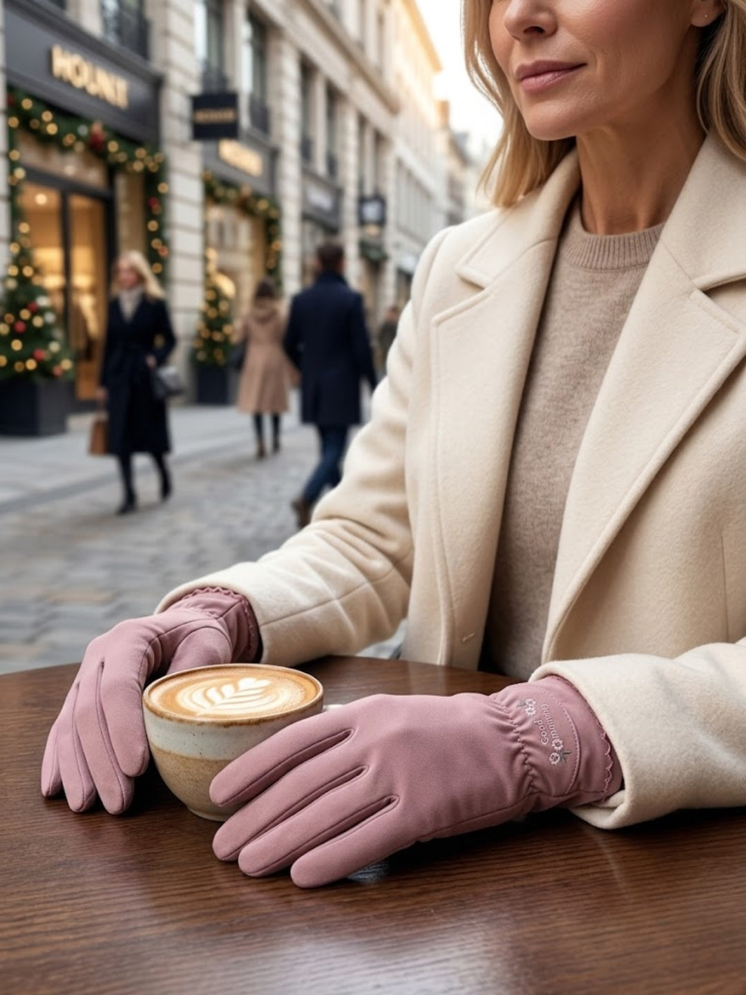 Cdeck Women’s Woolen Gloves | Warm Winter Gloves | Touchscreen Friendly | Free Size | Pink