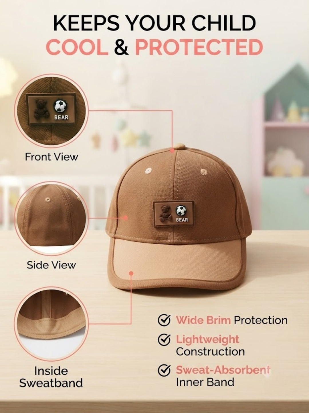Cdeck Kids Cotton Cap for Boys & Girls