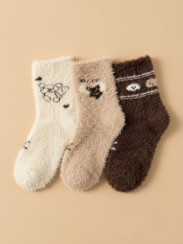 Cdeck Premium Rabbit Wool Winter Socks for Kids | Warm & Soft Fuzzy Socks  |  2–12 Years | |Multicolor Pack
