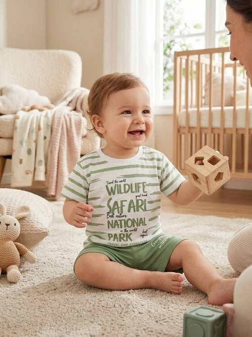 Cdeck Baby Cotton T-Shirt & Shorts Set | Half Sleeve, Soft & Comfortable Baby Wear