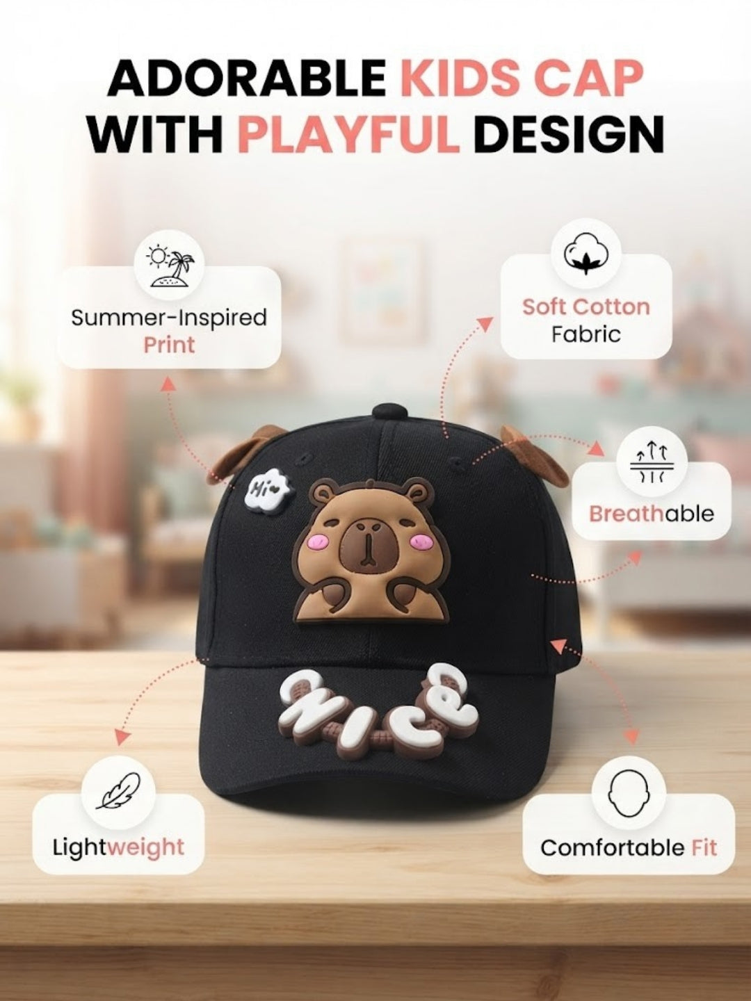 Cdeck Kids Cotton Cap for Boys & Girls