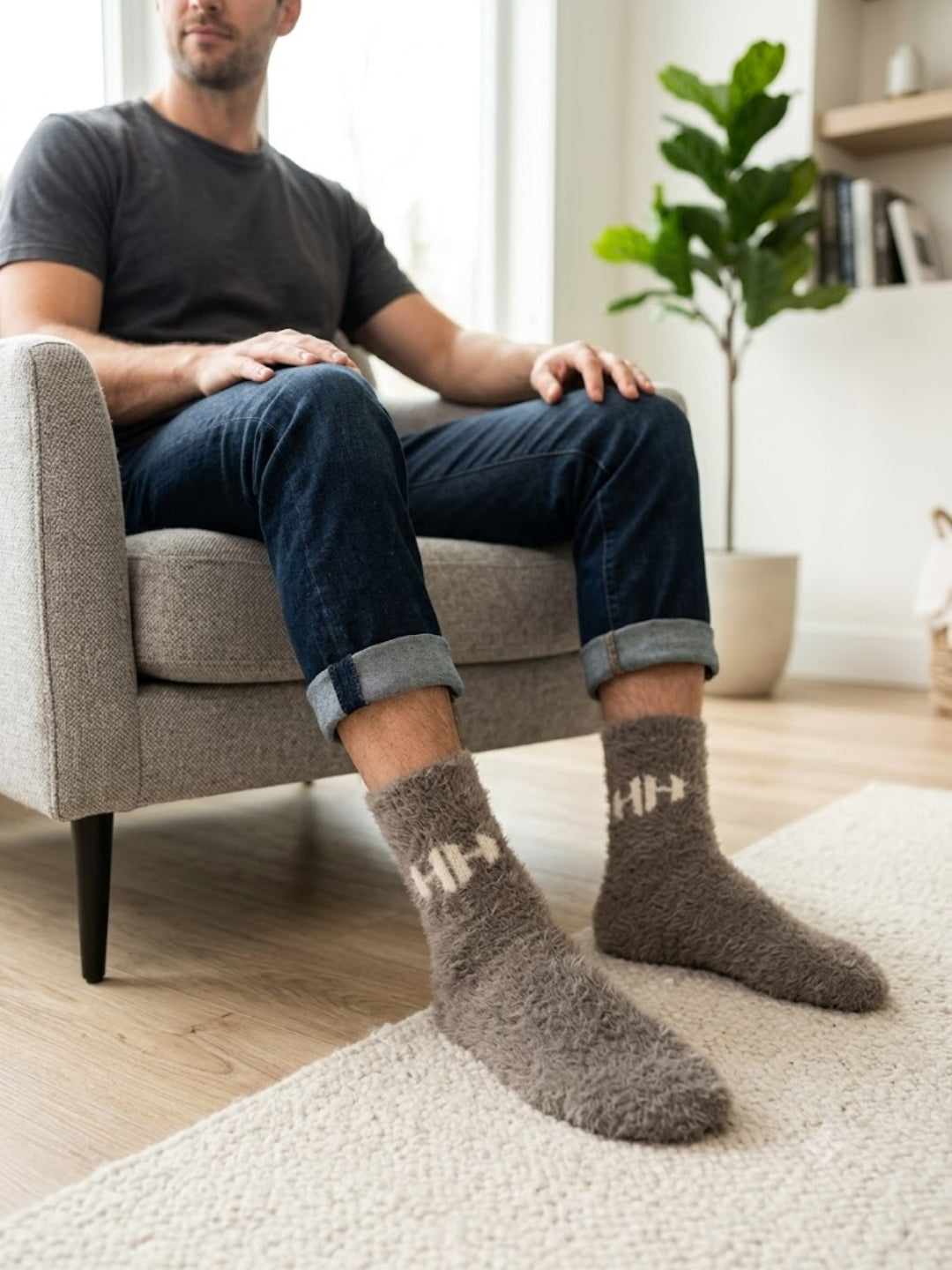 Cdeck Men’s Hair Wool Winter Socks | Single Pair | Soft, Warm & Stretchable | Brown