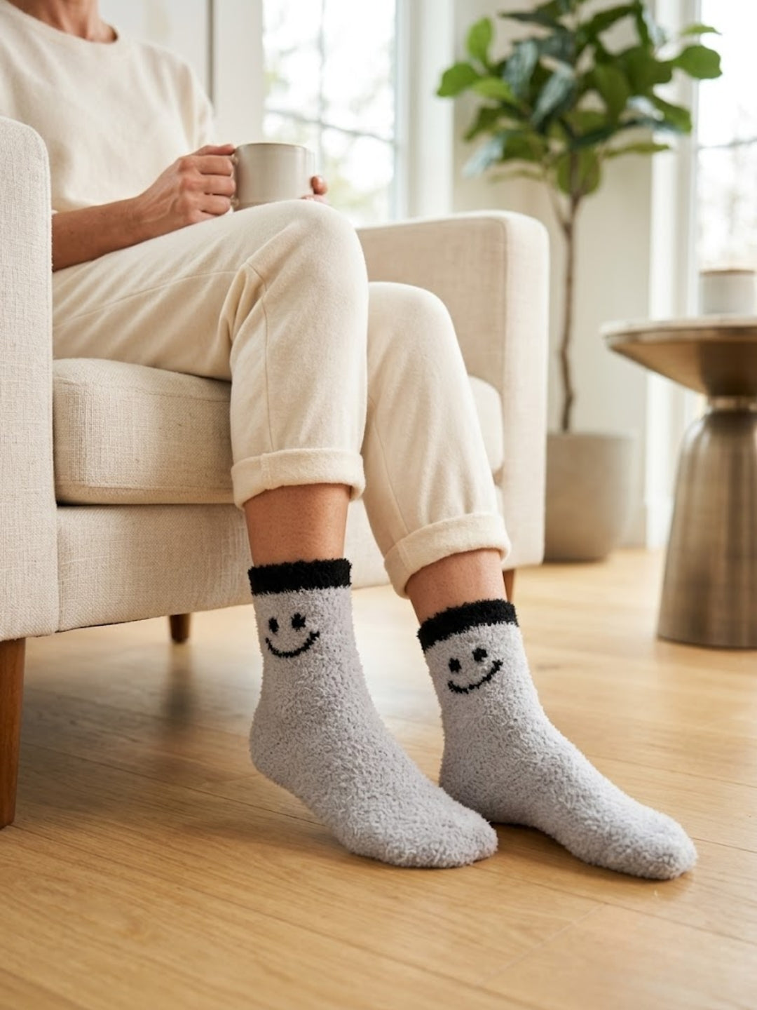 Cdeck Women’s Wool Socks | Soft & Warm Woolen Winter Socks | Free Size | Grey