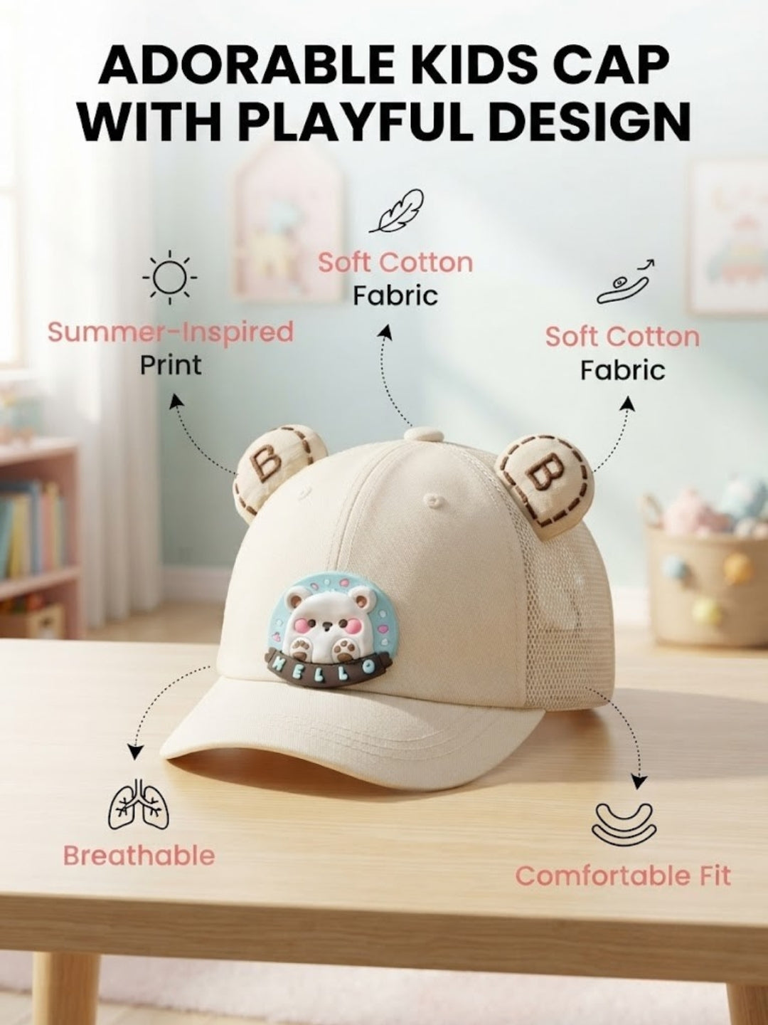 Cdeck Kids Cotton Cap for Boys & Girls