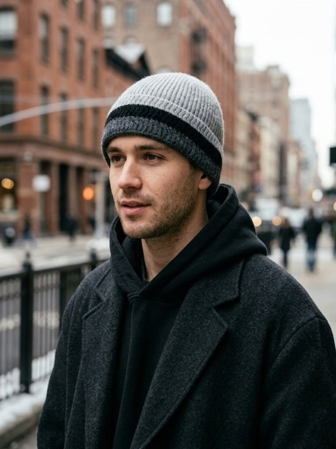 Cdeck Men’s Woolen Winter Cap | Soft, Warm & Comfortable Cap for Everyday Wear | Free Size | Grey