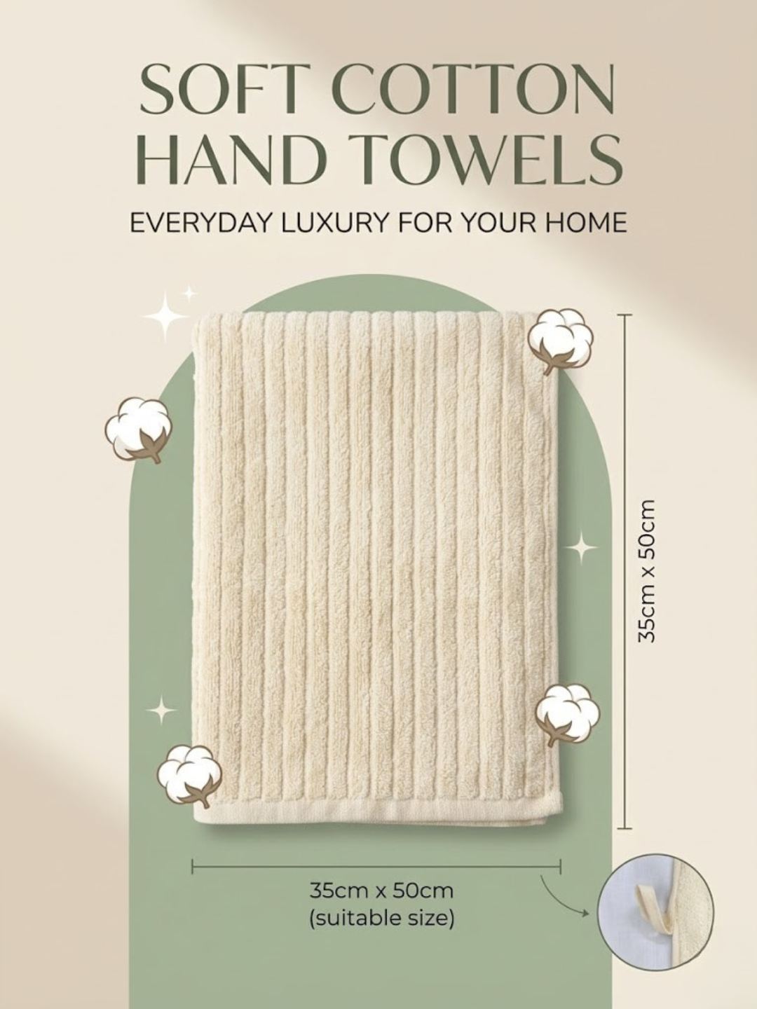 Cdeck Premium Cotton Hand Towel | Soft, Absorbent & Comfortable Everyday Use