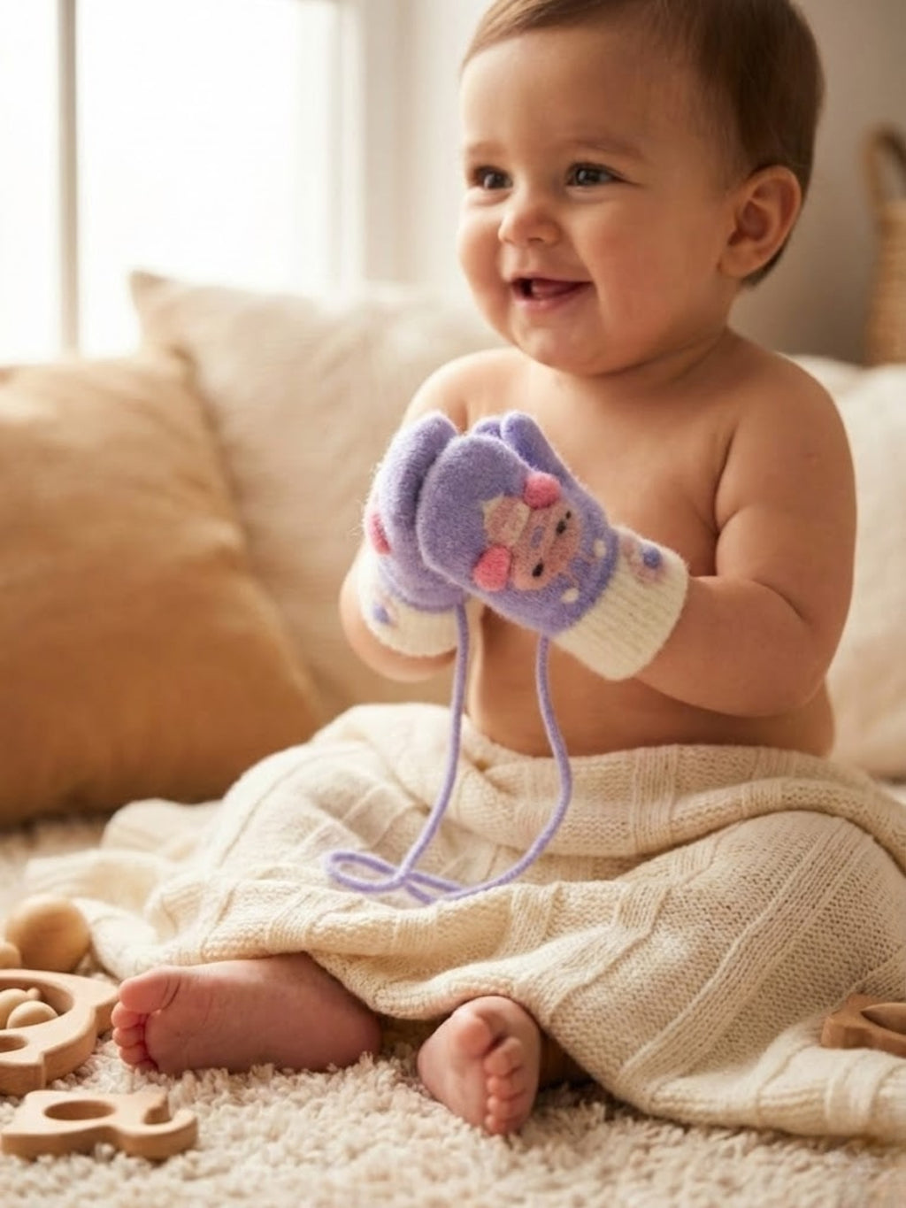 Cdeck Baby Woolen Winter Gloves for Baby Boys & Girls