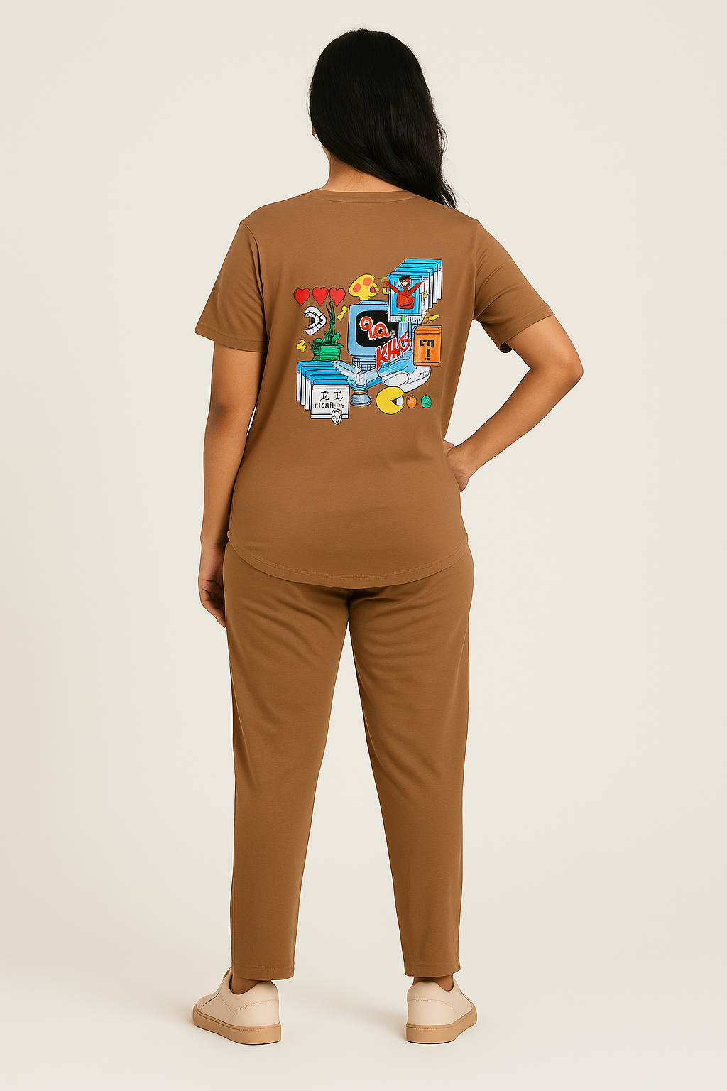 Cdeck Women’s Floral T-Shirt & Track Pants Co-Ord Set | Comfortable Casual Two-Piece Outfit