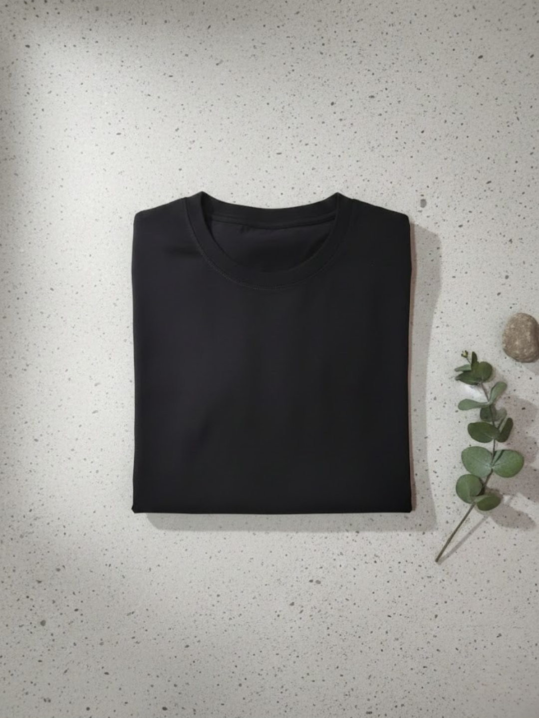 Cdeck Men’s Black Plain T-Shirt | Soft Comfortable Round Neck Half Sleeve T-Shirt | Classic Solid Basic Tee for Men