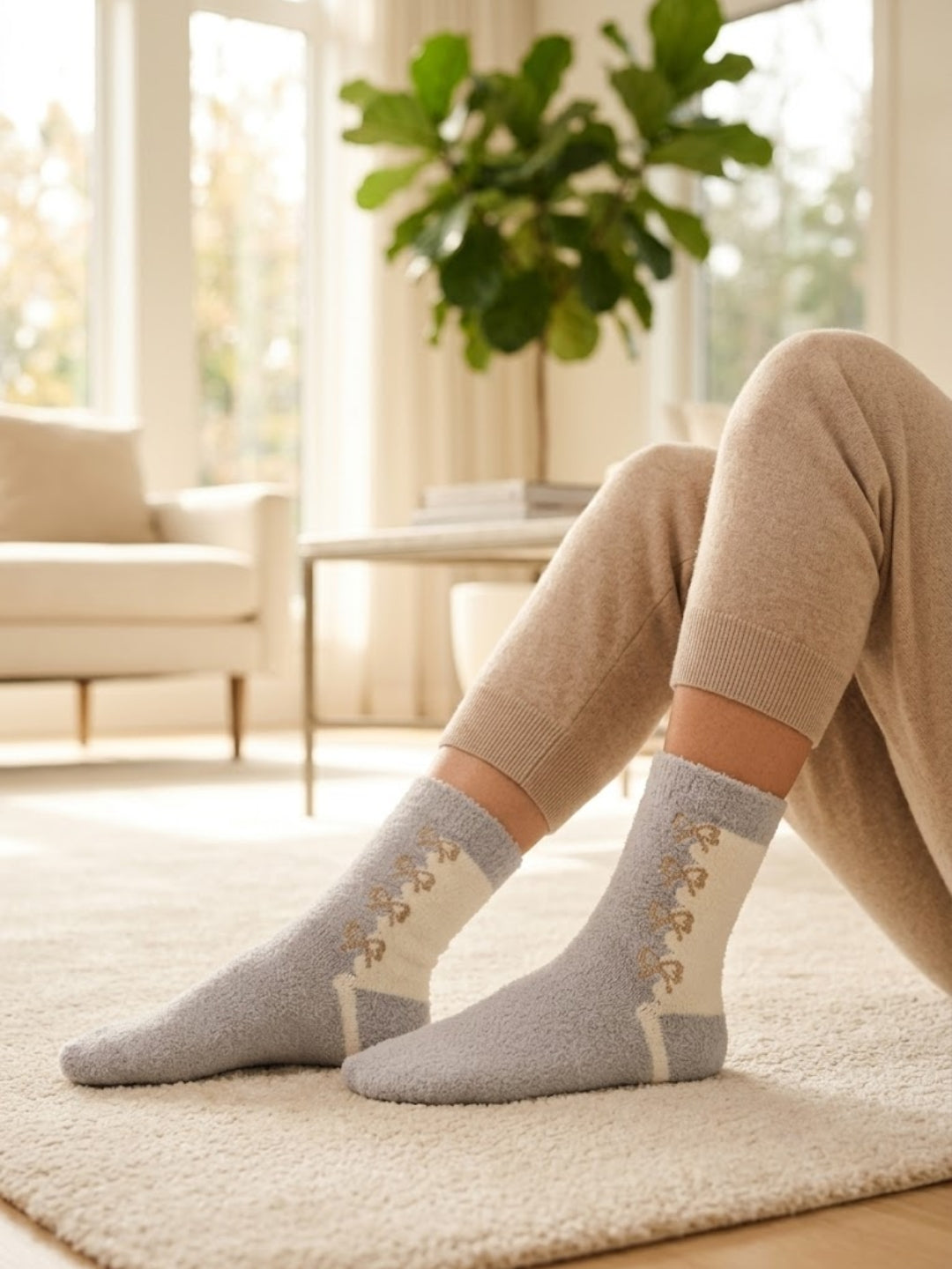 Cdeck Women’s Winter Hair Wool Socks | Warm & Comfortable | Free Size | Grey