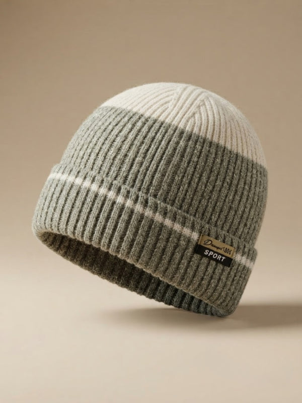 Cdeck Men’s Winter Woolen Cap | Ribbed Knit Beanie | Free Size | Soft & Warm | Green