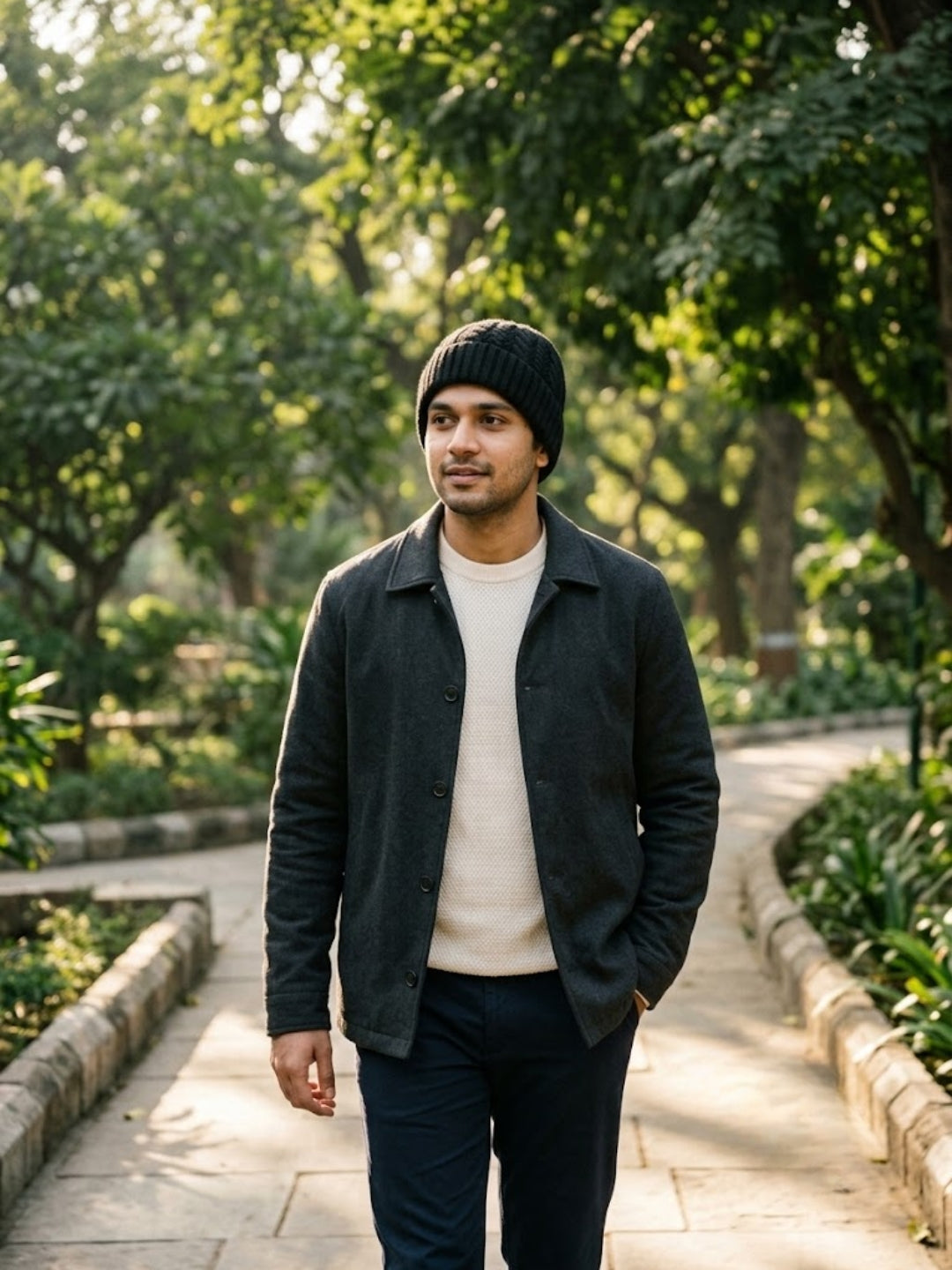 Cdeck Men’s Winter Woolen Cap | Ribbed Knit Beanie | Free Size | Soft & Warm | Black