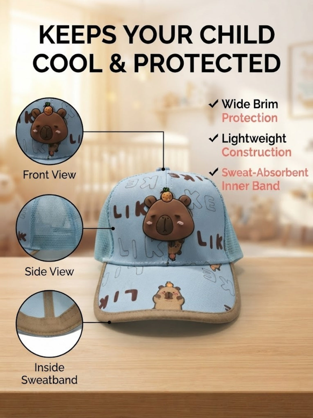 Cdeck Kids Cotton Cap for Boys & Girls