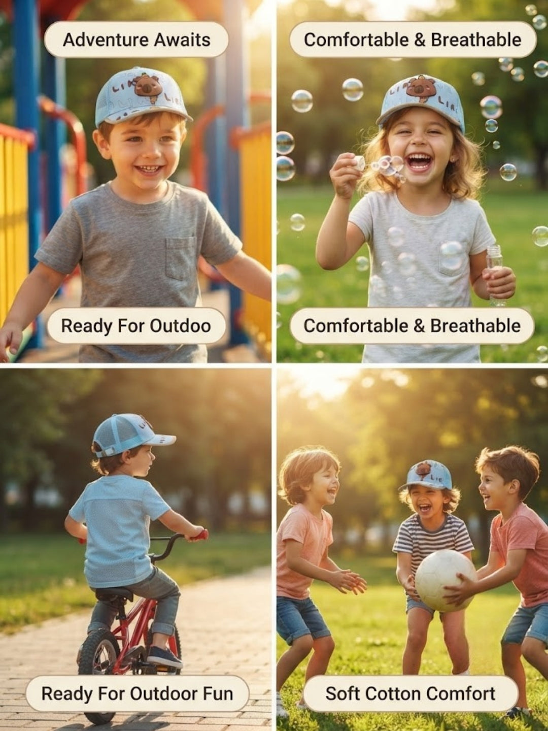 Cdeck Kids Cotton Cap for Boys & Girls