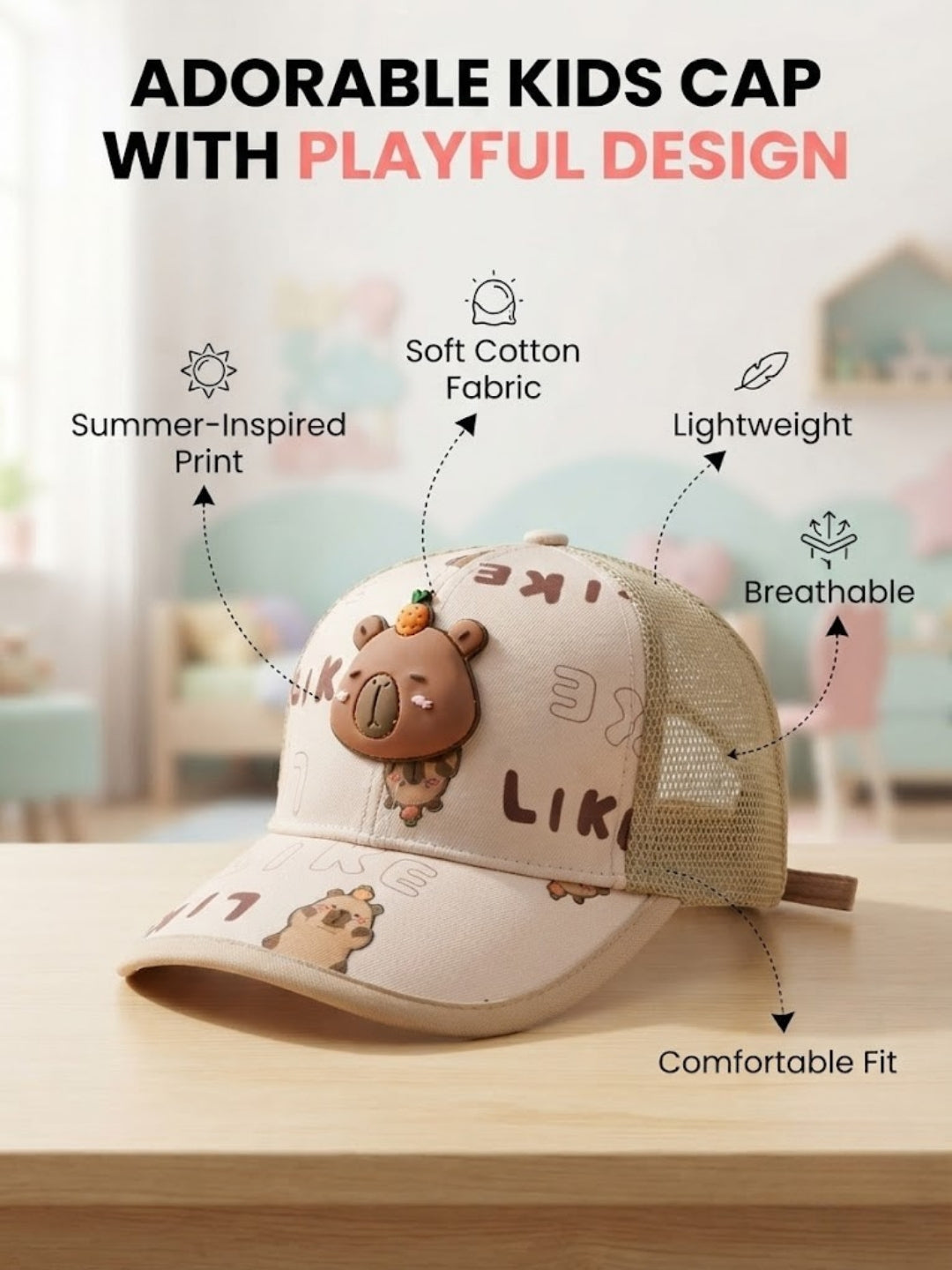 Cdeck Kids Cotton Cap for Boys & Girls