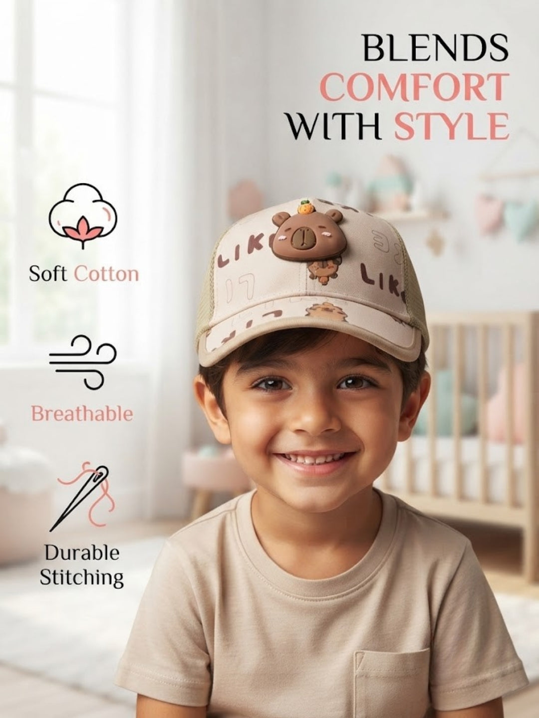 Cdeck Kids Cotton Cap for Boys & Girls