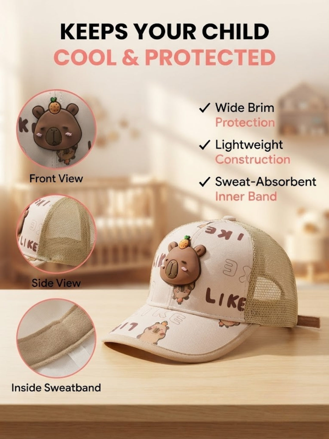 Cdeck Kids Cotton Cap for Boys & Girls
