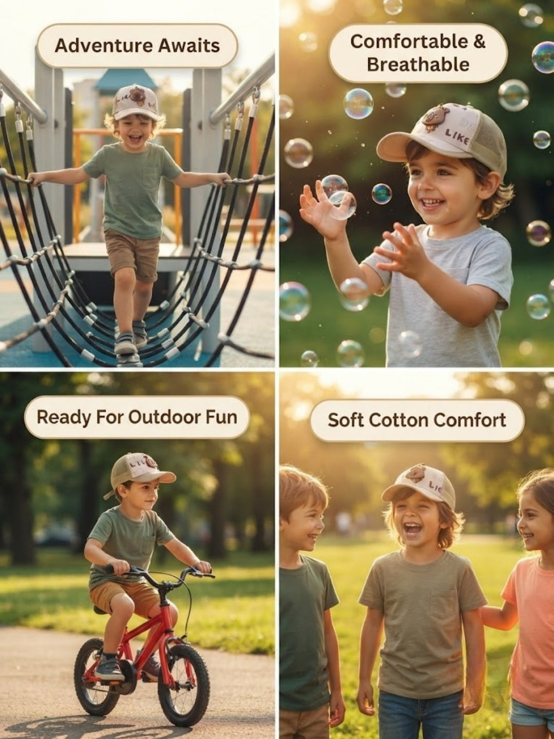 Cdeck Kids Cotton Cap for Boys & Girls