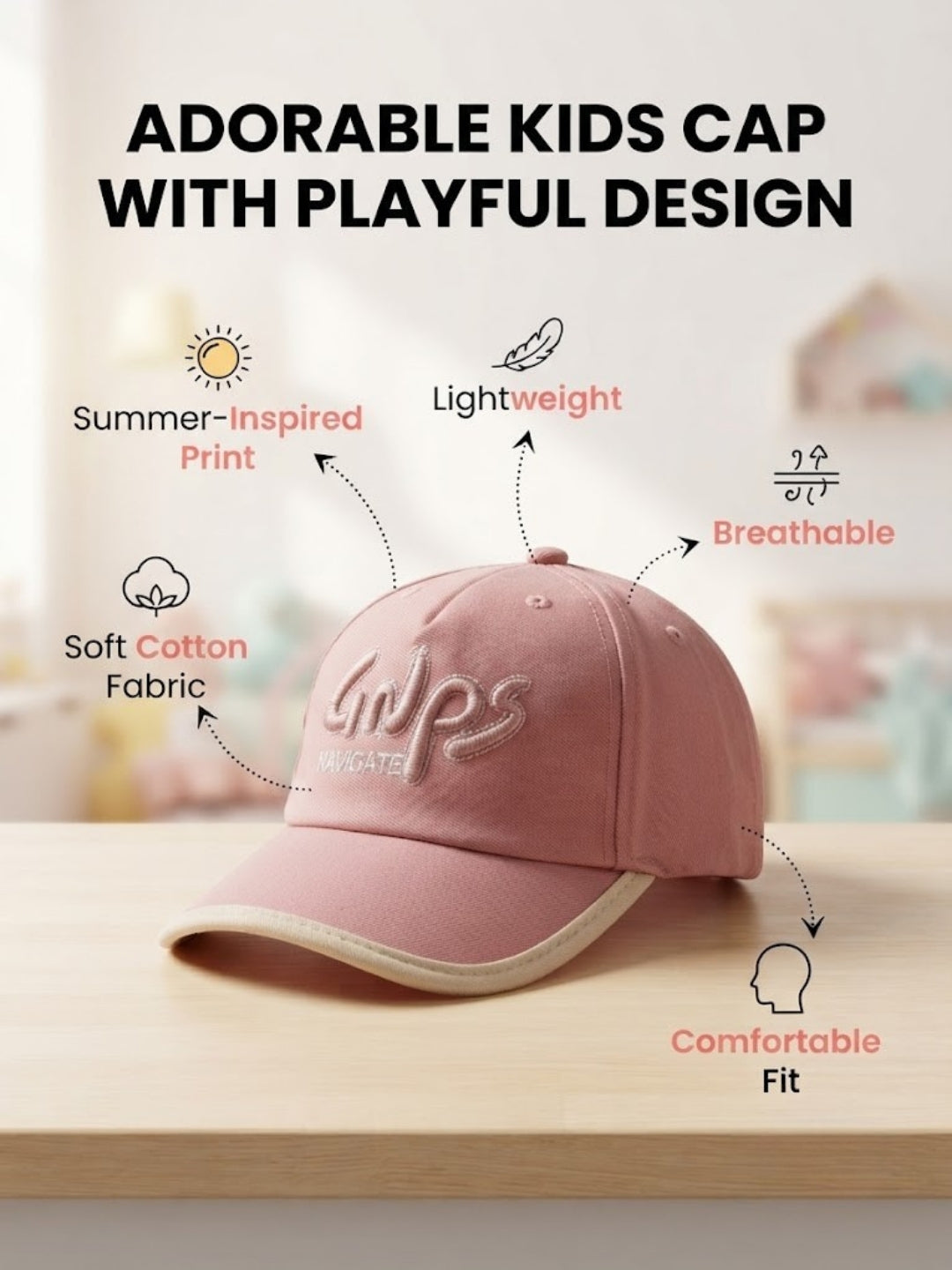Cdeck Kids Cotton Cap for Boys & Girls