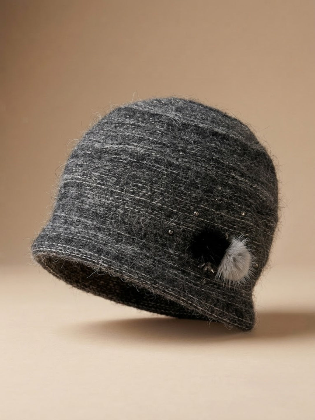 Cdeck Women Woolen Cap | Soft Knitted Winter Beanie for Women | Warm & Stylish Winter Wear | Free Size| Grey