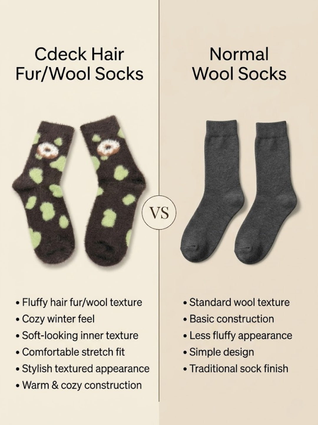 Cdeck Women’s Soft & Warm Woolen Fuzzy Socks | Cozy Thick Winter Socks for Women | Green