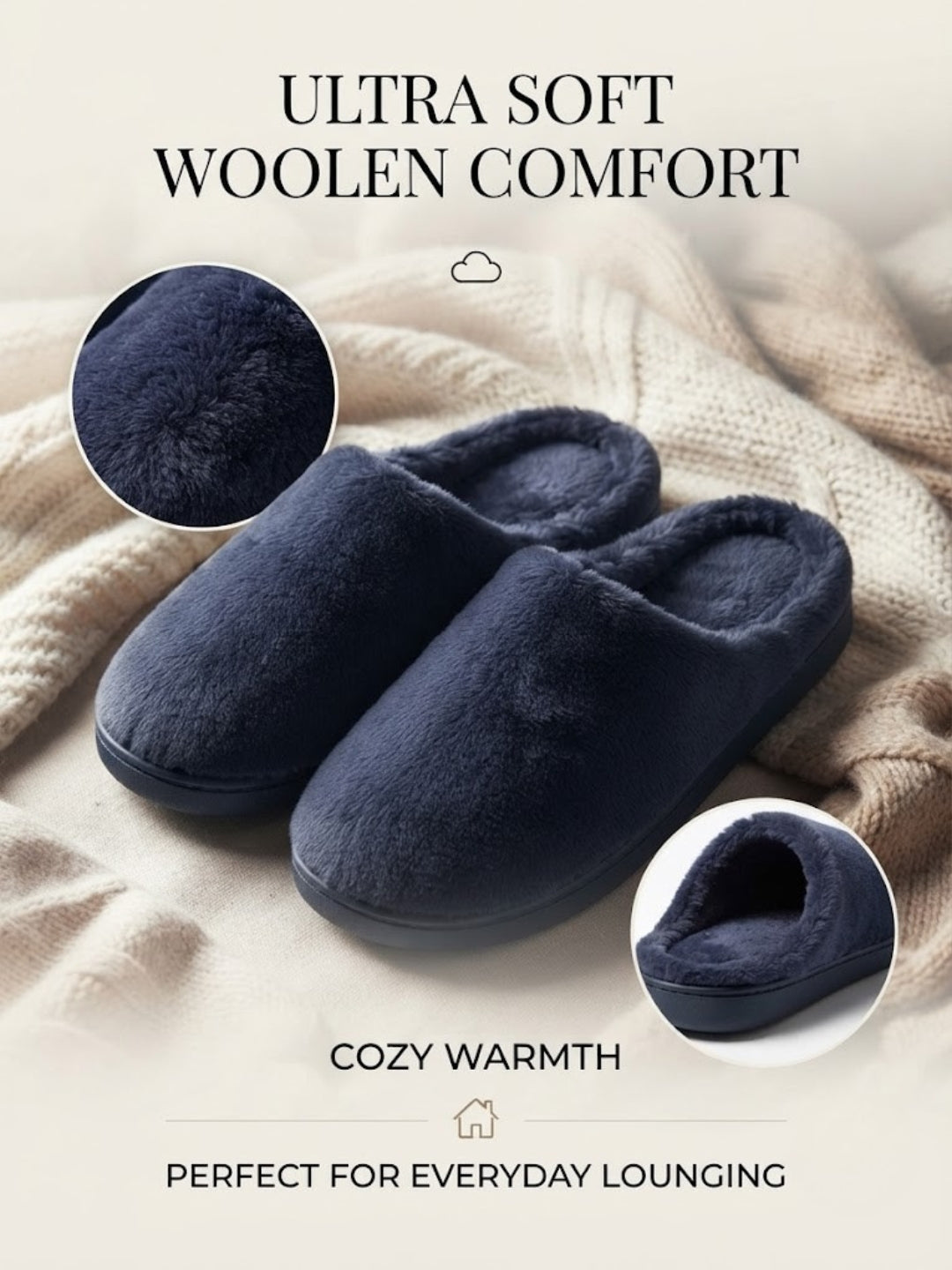 Cdeck Women’s Fuzzy Winter Slippers | Soft Plush  Slippers for Comfort & Warmth | Free Size | Blue