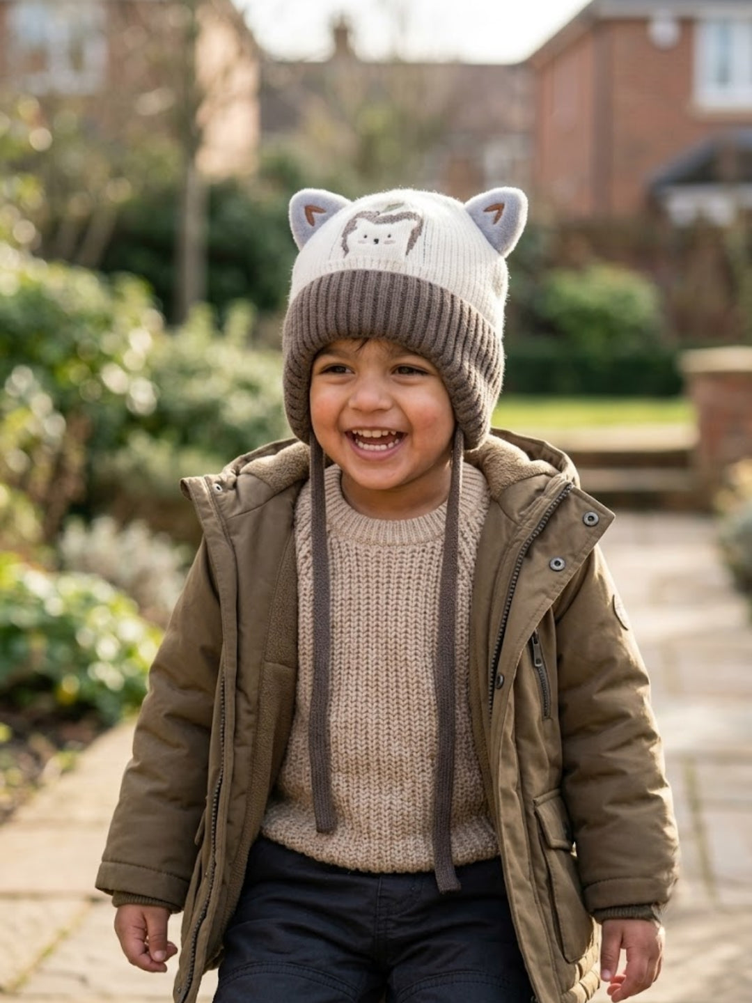Cdeck Kids Woolen Winter Cap for Boys & Girls | Warm & Comfortable Winter Wear | 2–4 Years | Brown