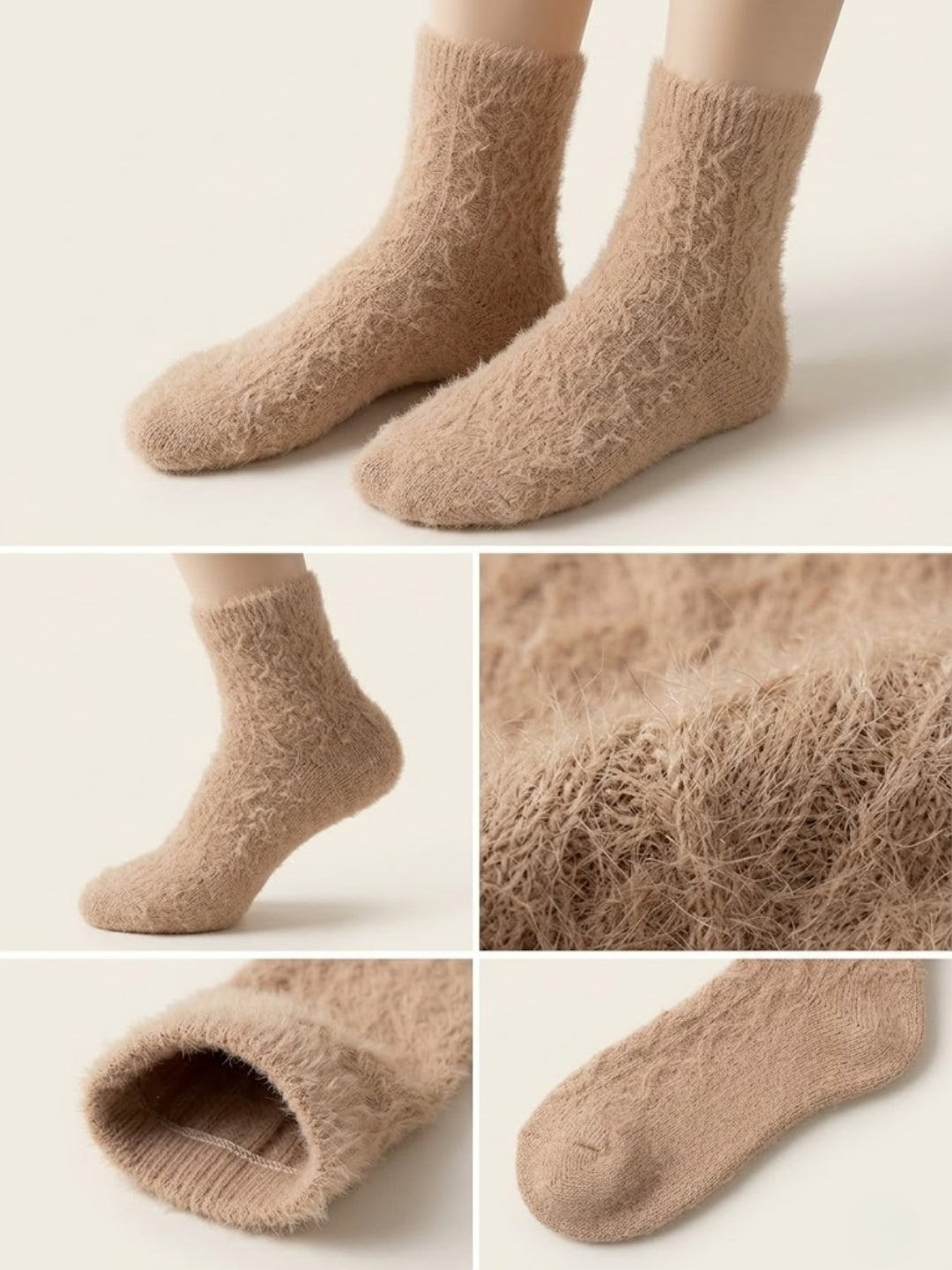 Cdeck Women’s Soft & Warm Woolen Fuzzy Socks | Cozy Thick Winter Socks for Women | Light Pink