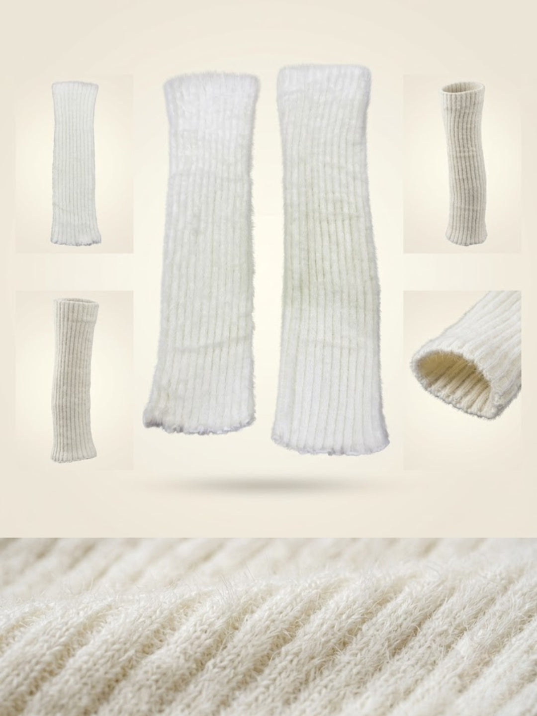 Cdeck Women’s Woolen Leg Warmers for Winter | Soft, Warm & Comfortable Leg Covers for Everyday Wear | Cream