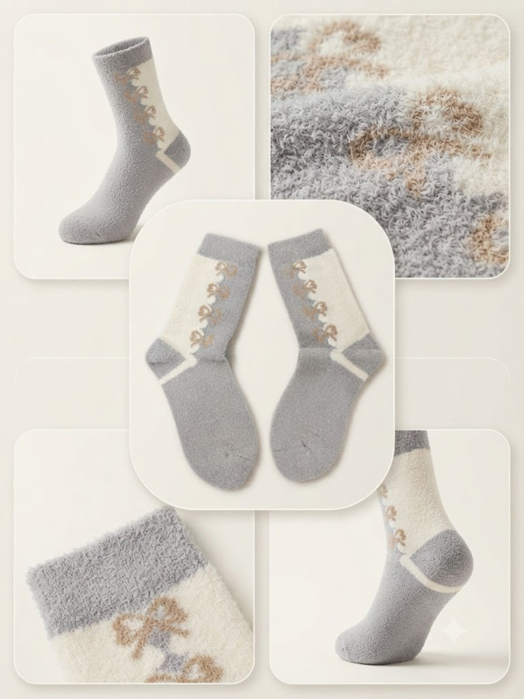 Cdeck Women’s Winter Hair Wool Socks | Warm & Comfortable | Free Size | Grey