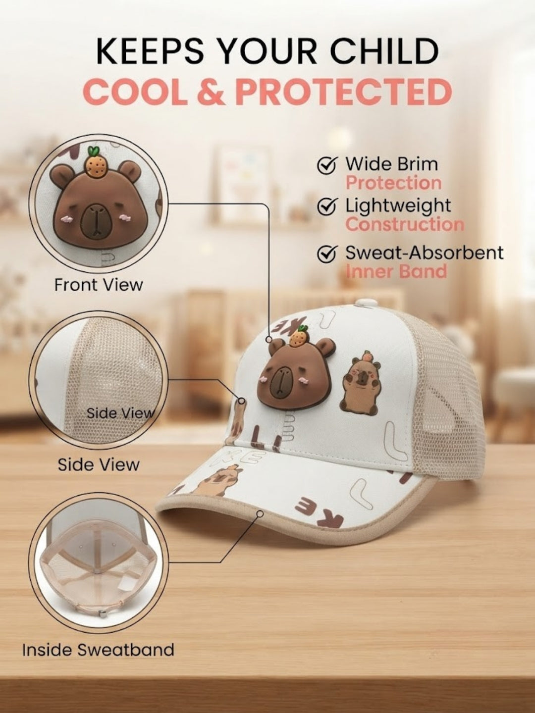 Cdeck Kids Cotton Cap for Boys & Girls
