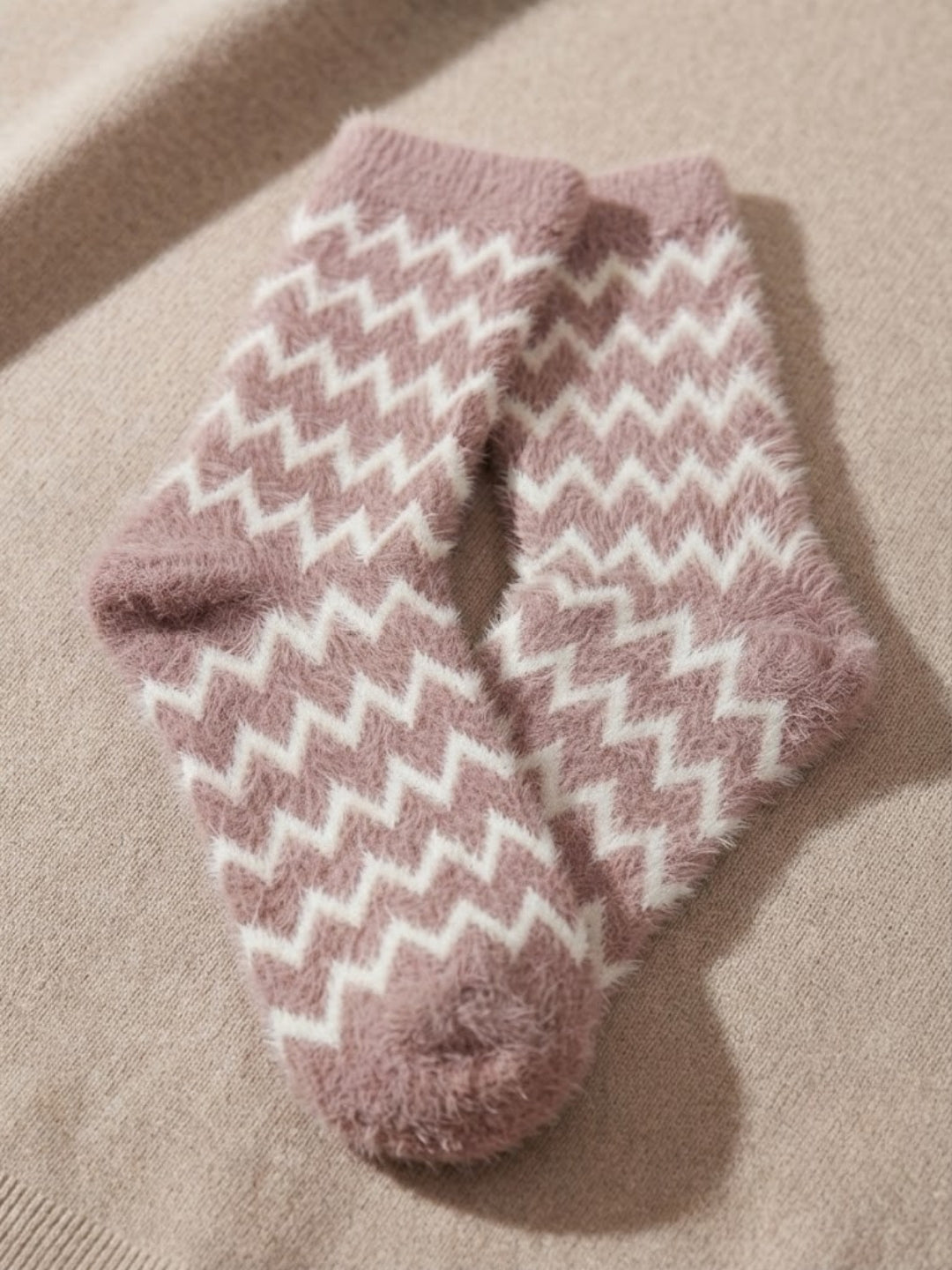 Cdeck Women’s Soft Wool Socks Combo | Pink Strawberry & Chevron Socks