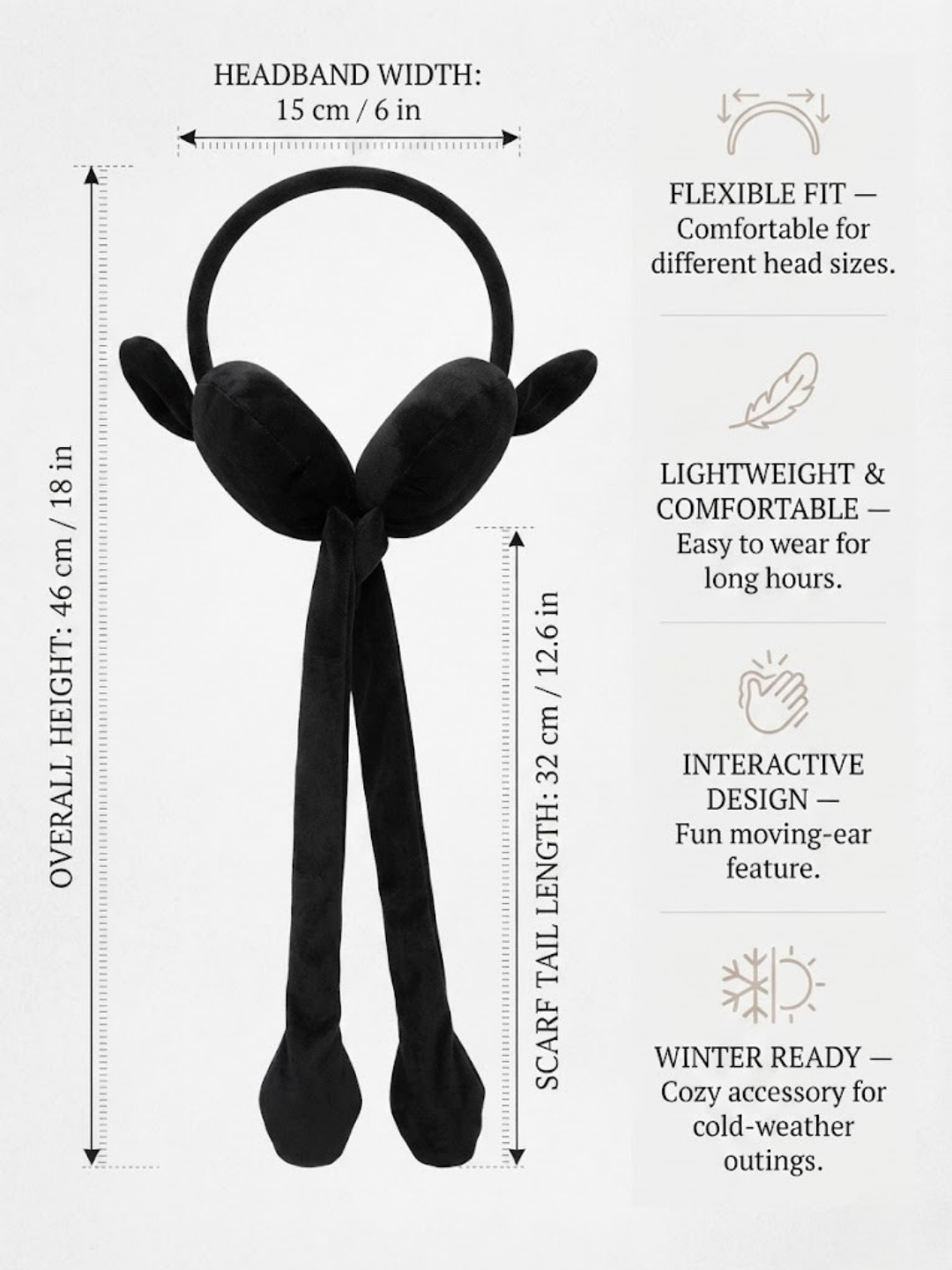 Cdeck Velvet Winter Earmuffs for Girls & Women, Soft Warm Ear Warmers with Long Tie Design, Free Size