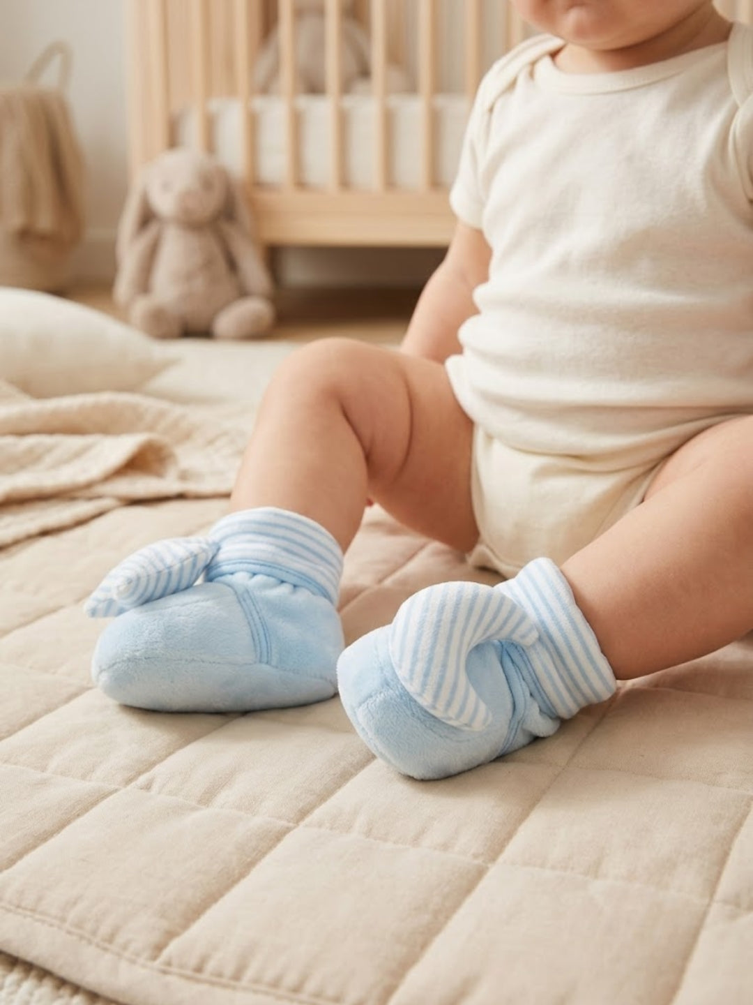 Cdeck Baby Woolen Booties for Infants | Soft, Warm & Comfortable Winter Footwear | 3–9 Months |  Blue