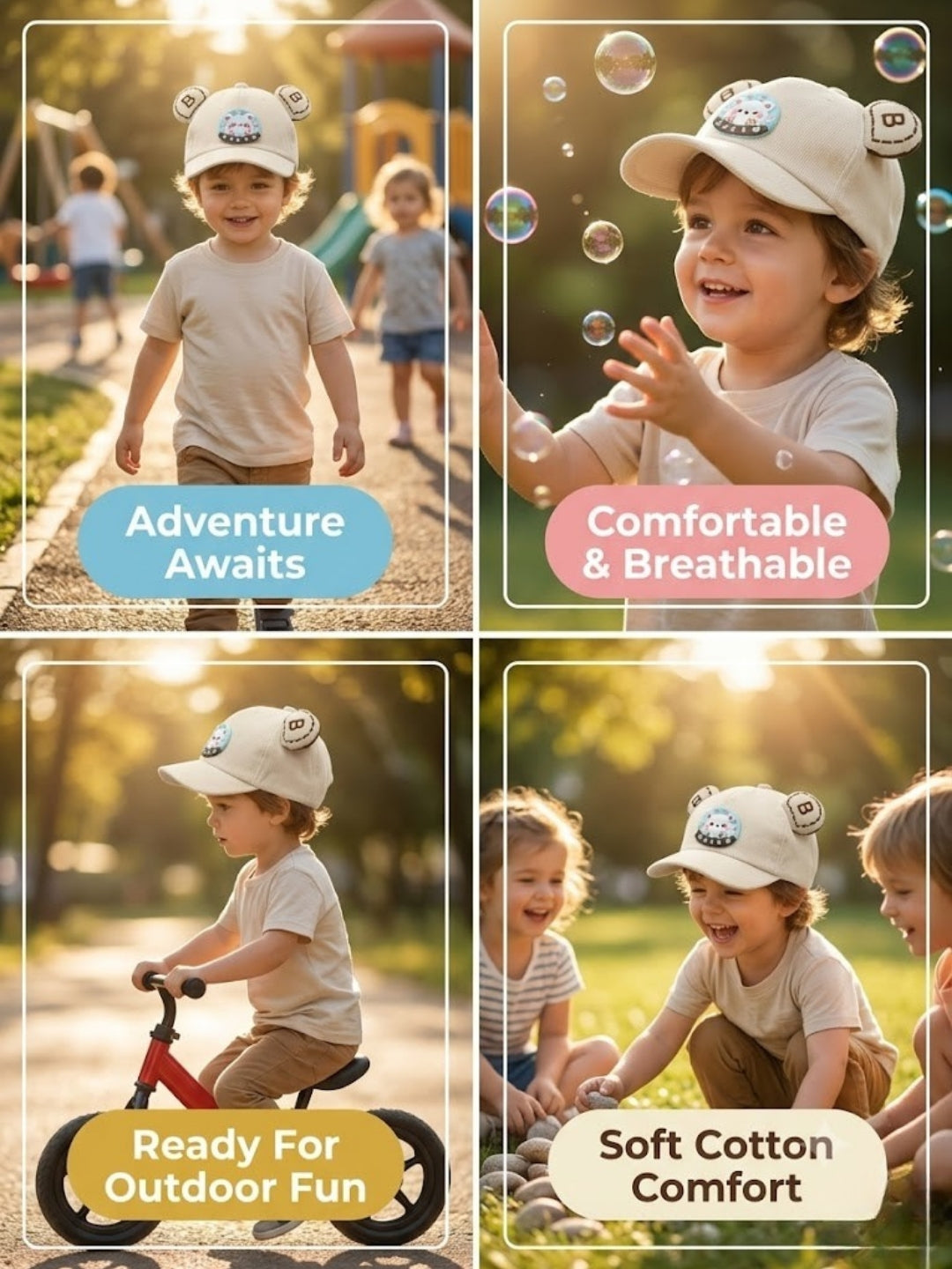 Cdeck Kids Cotton Cap for Boys & Girls