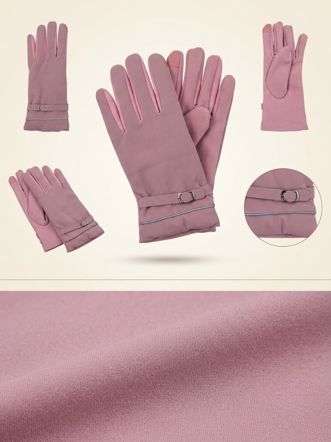 Cdeck Women’s Woolen Gloves | Warm Winter Gloves | Touchscreen Friendly | Free Size | Pink