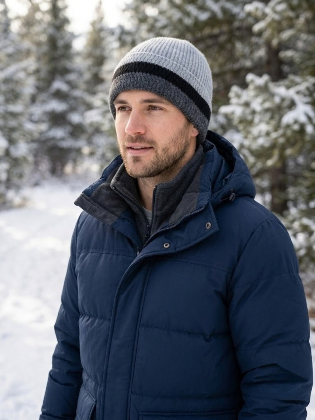 Cdeck Men’s Woolen Winter Cap | Soft, Warm & Comfortable Cap for Everyday Wear | Free Size | Grey