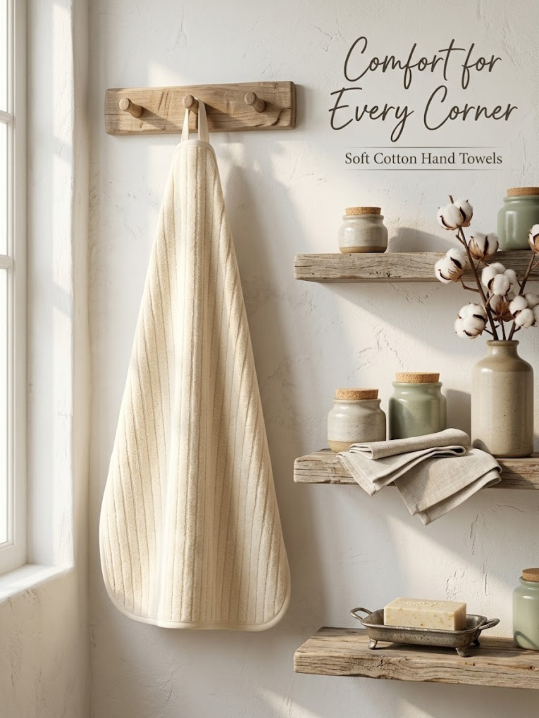 Cdeck Premium Cotton Hand Towel | Soft, Absorbent & Comfortable Everyday Use
