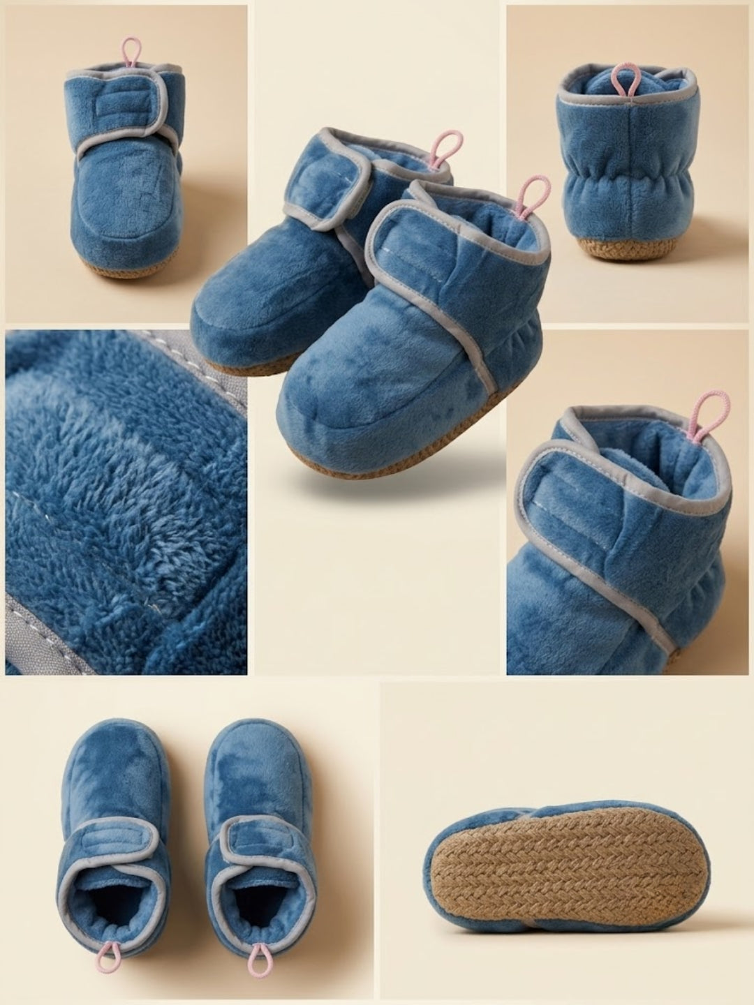 Cdeck Woolen Baby Booties for kids| Soft, Warm & Comfortable Winter Footwear | 3–9 Months | blue